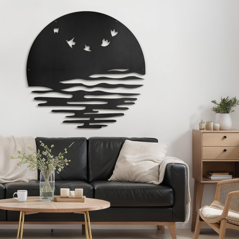 Oiseaux minimaliste moderne abstrait sculpture décorative murale décoration murale suspendue, H 30 po x l 30 po x P 0,05 po