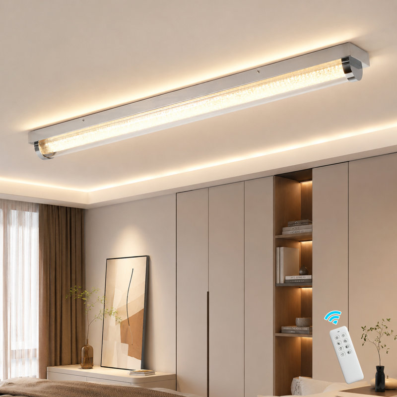 1 - Light 39.37" LED Dimmable Crystal Flush Mount