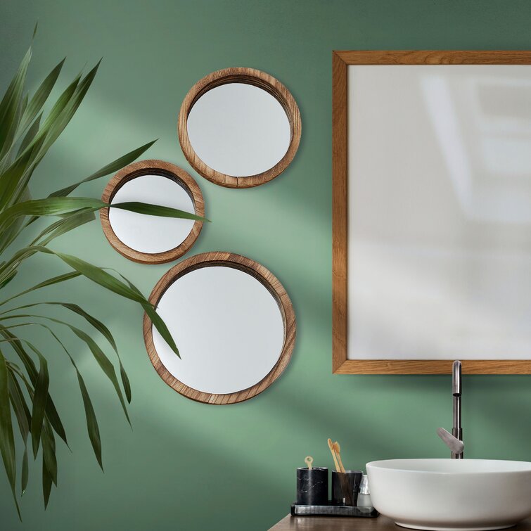 3 Piece Boho Chic Porthole Wall Mirror Set