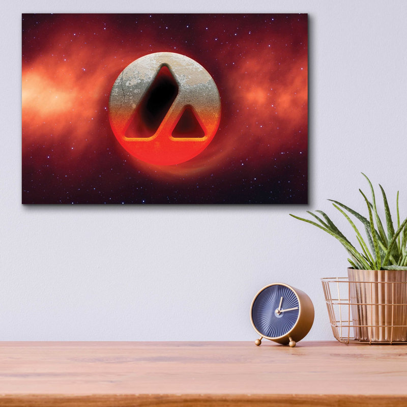 «Cosmic Crypto Avalanche» par Epic Portfolio, art mural en verre acrylique, H 12 po x l 16 po x P 0,13 po