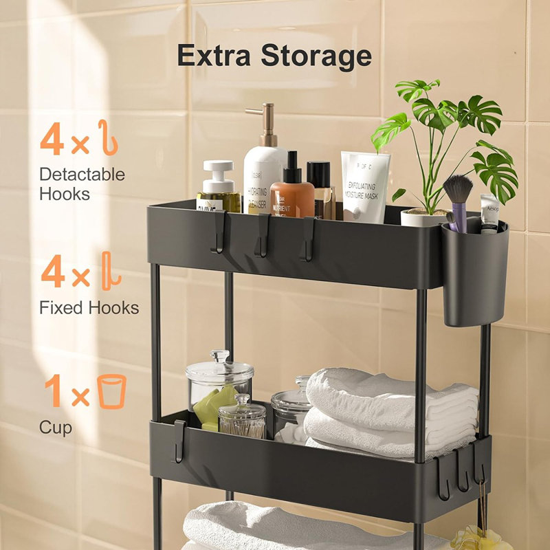 Slim Storage Cart With Wheels, Bathroom Cart Organizer...