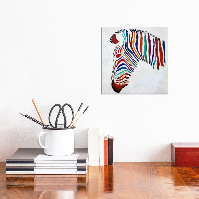 Zebra Graffiti by Unknown Artist - Wrapped Canvas Print
