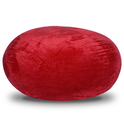 Minky Velvet Bean Bag Chair, Lounge Chair With Stretchable Fabric, Comfy Bedroom Chair, Filled With Shredded And Memory Foam.