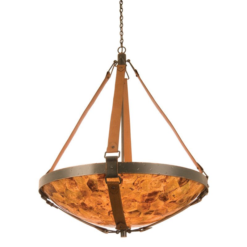Luminaire suspendu bol 6 lumières Rodeo Dr., Cuivre antique, Écru