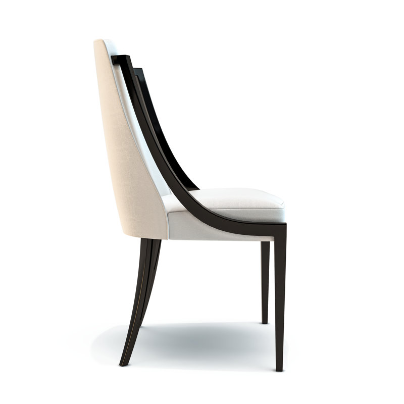 Volari Leather Dining Chair, White, Lacquered Black