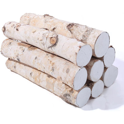 8 Pack Birch Logs for Fireplace Decor Crafts Versatile Unfinished Wood Gas Fireplace Logs