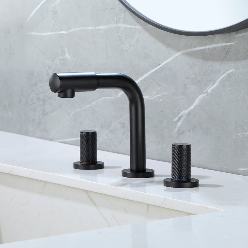 Widespread 2-handle Bathroom Faucet, Black