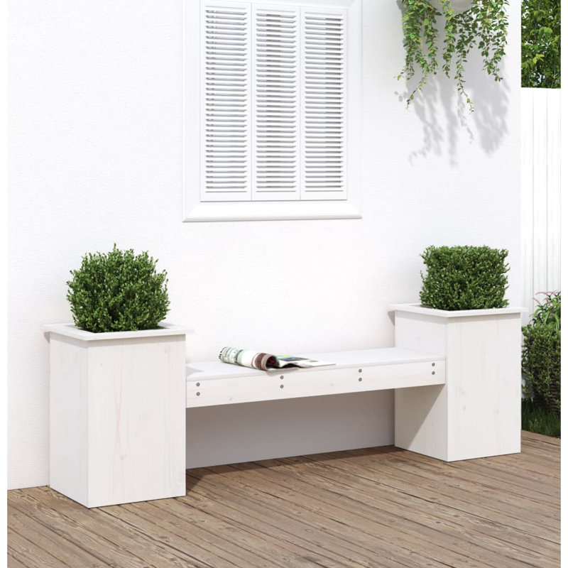 Maineville Solid Wood Outdoor Bench, White