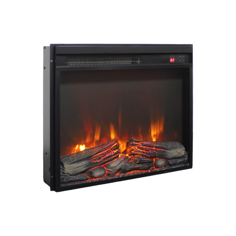Electric Fireplace Insert, Ultra Thin Heater with Log Set & Realistic Flame, Remote Control with Timer, Overheating Protection