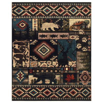 Tapis rustique lavable avec des cerfs