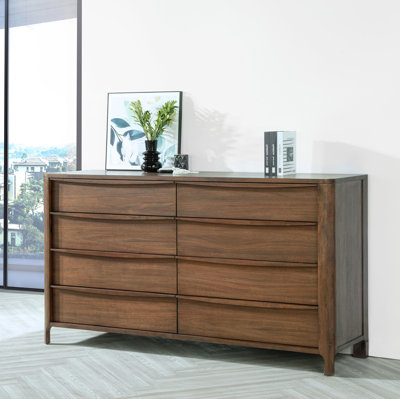 8-Drawer Dresser Cabinet Walnut