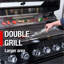 Barbecue en acier inoxydable de 46 pouces à 4 brûleurs 72000 avec refroidisseur à vin, réfrigérateur compact, brûleur latéral, refroidisseur extérieur à double doublure, ensemble, roulettes pour la stabilité