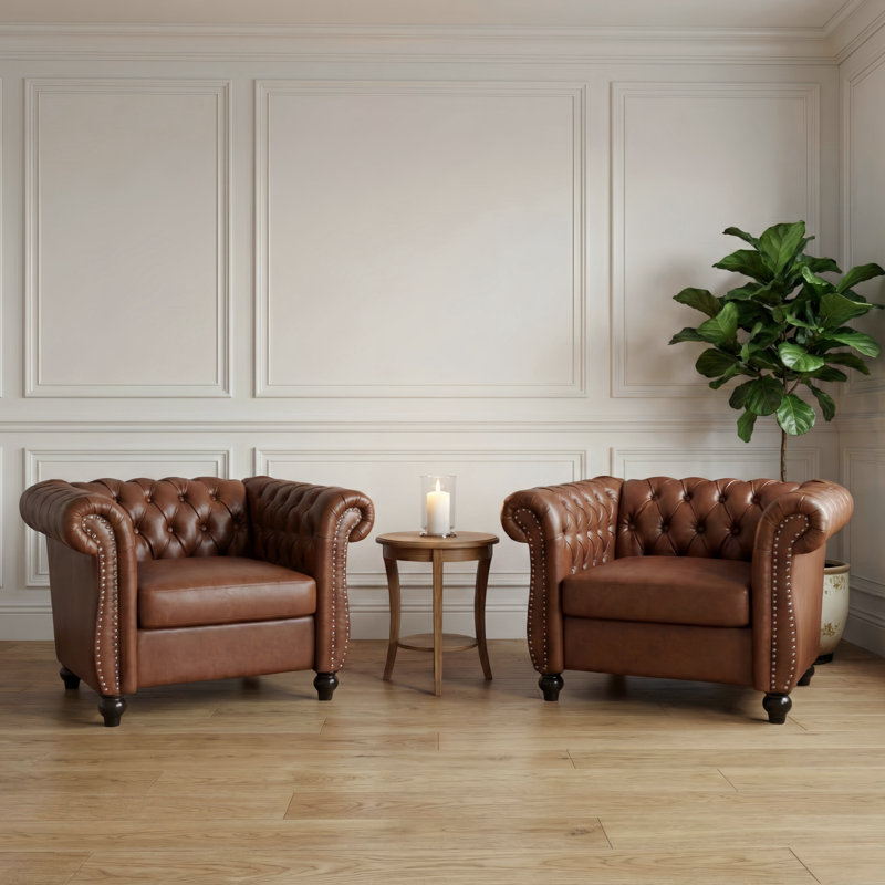 Fauteuil Chesterfield de 38,5 po de largeur