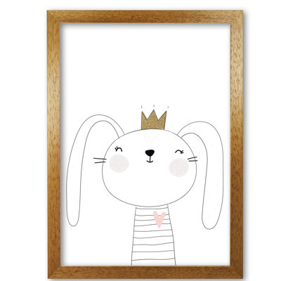 Scandi Cute Bunny With Crown - Painting