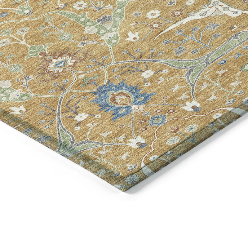 Machine Washable Indoor/Outdoor Boruta ACN2250 Global Rug, Rectangle 3' x 5'