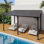 14 pi. L 10 pi. Pergola D avec toit incliné en acier galvanisé