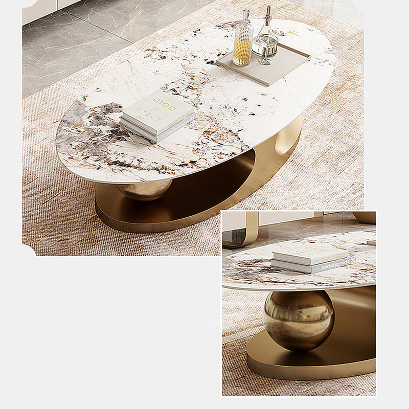 Modern Personalized Rock Slab Coffee Table, 14.96" H x 47.24" L x 23.62" W