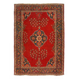 Red Color Fine hand knotted Persian Vintage Kurd rug 4'8'' X 6'8''