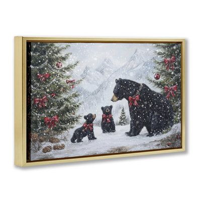 Cadre flottant Christmas Black Bears, design par Tina LeCour