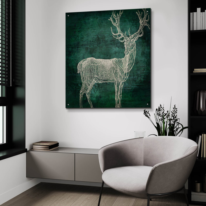 " Emerald Deer " by Sasha, 36" H x 36" W x 0.2" D