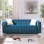Canapé rembourré en velours de luxe avec 2 coussins Clifford 87,01 po, gris-293635800-293635807