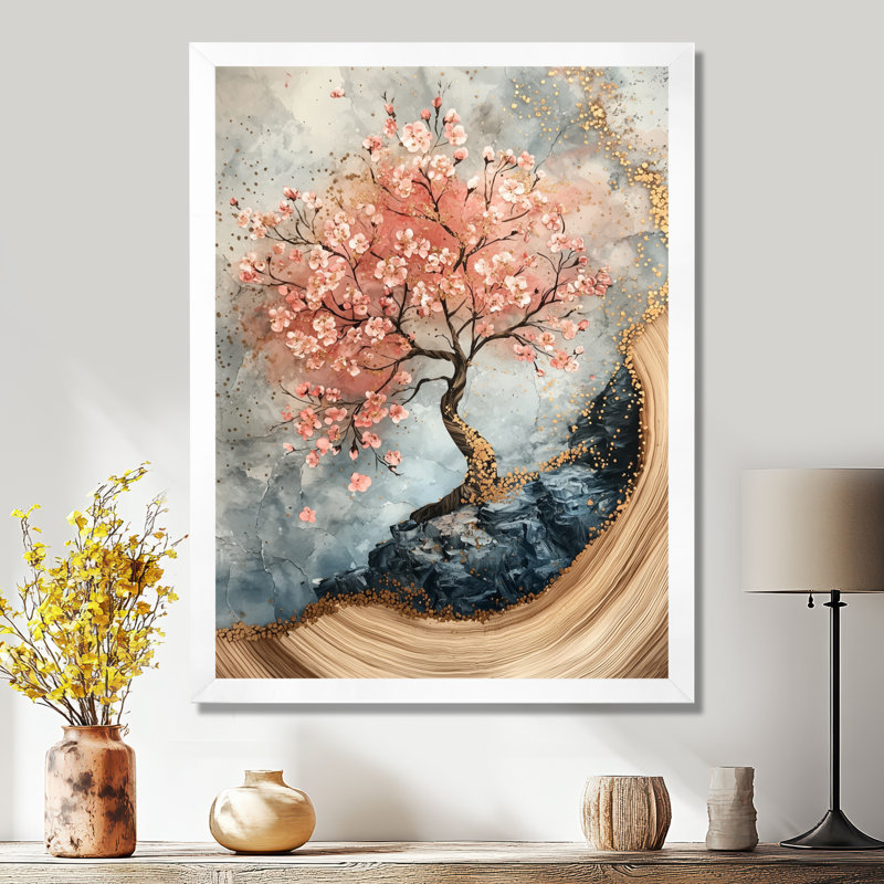 Mobin - art mural floral, H 20 po x l 12 po, Reproduction encadrée d'une seule photo, Blanc
