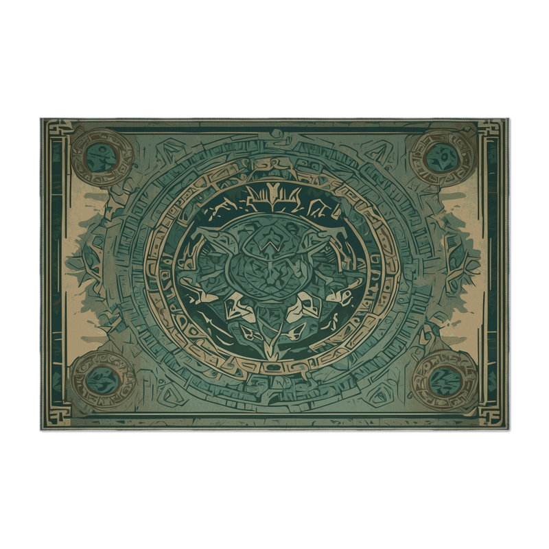 Triforce Trail Indoor And Outdoor Area Rug, Rectangle 1'6" x 2'6"