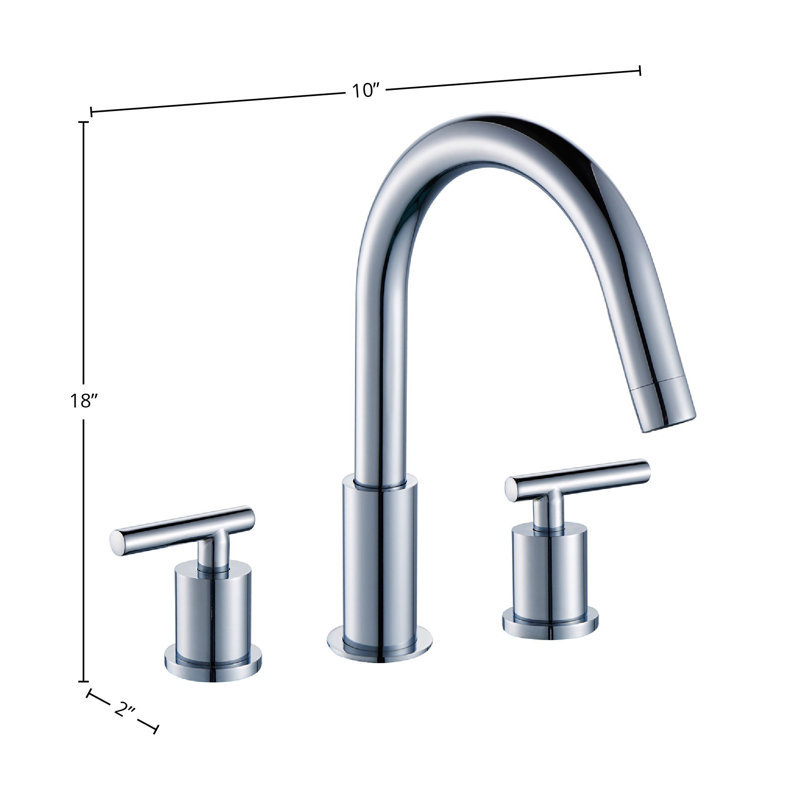 DAX Round Two Handle Brass Bathroom Faucet, Brushed Nickel