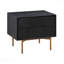 Black Brushed Oak & Bronze 2-Drawer Nightstand