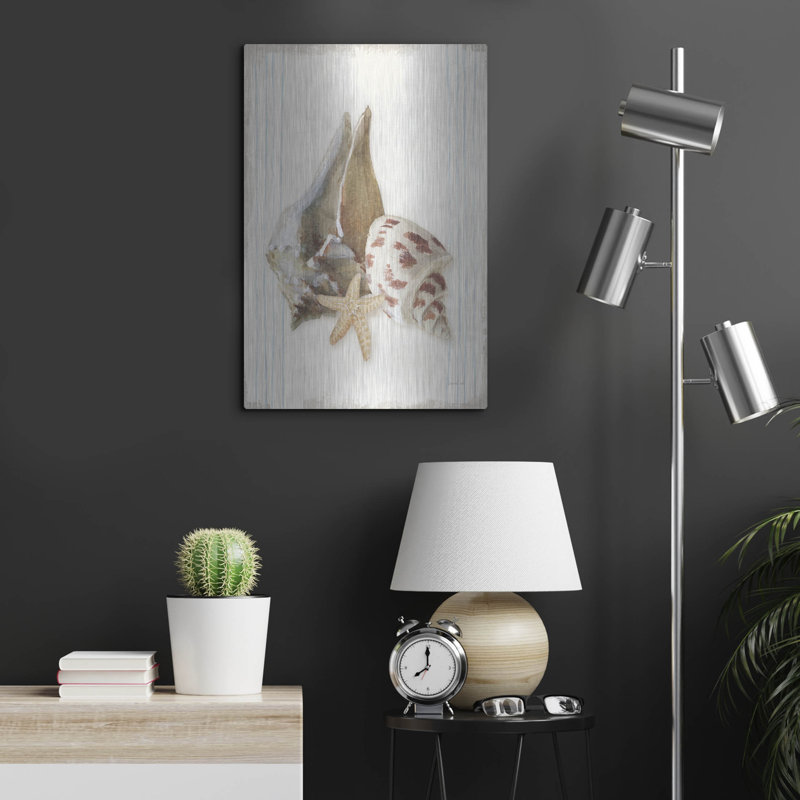 Art mural en métal Beachcrest Home ™ «Floursack Nautical Shells 2» par Danhui Nai