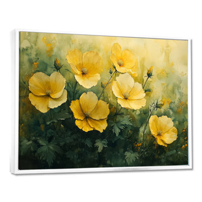 Abstract Geraniums In Summer Serenity II - Geraniums Framed Canvas Print