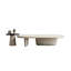 Ensemble table basse ovale moderne Rudina avec petite table d'appoint ronde, grande table basse de salon en placage de frêne avec piètement en croix pour petits espaces