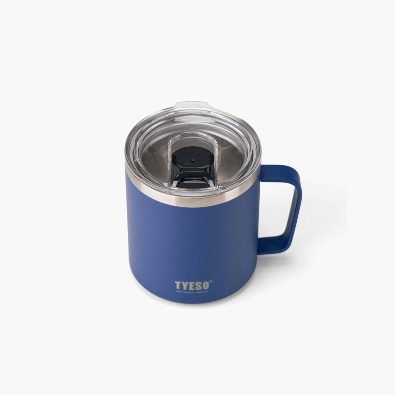 Grande tasse à café avec poignée et couvercle TYESO 10 #, 14 oz, Bleu