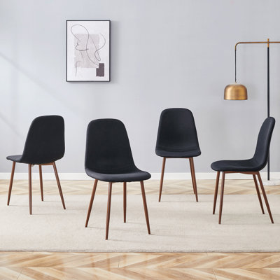 Chaise de luxe simple luxueuse - ensemble de 4 chaises de salle à manger en lin et coton à haute résilience