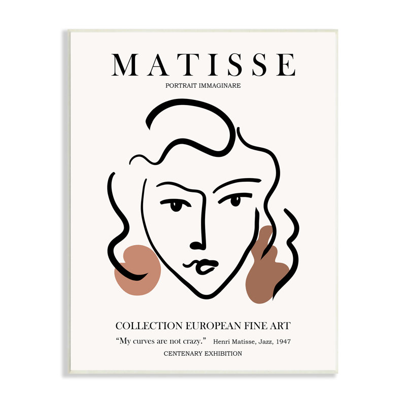 Curves Not Crazy Matisse, L 10 po x H 10 po, Plaque murale