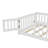 Kids Floor Bed with Safety Guardrails & Door, Low Profile Pine Wood Twin Bed for Children-416601754-416601755