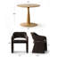 Ensemble de table de salle à manger pour 2 personnes avec table ronde et 2 fauteuils rembourrés en chenille-1047724798