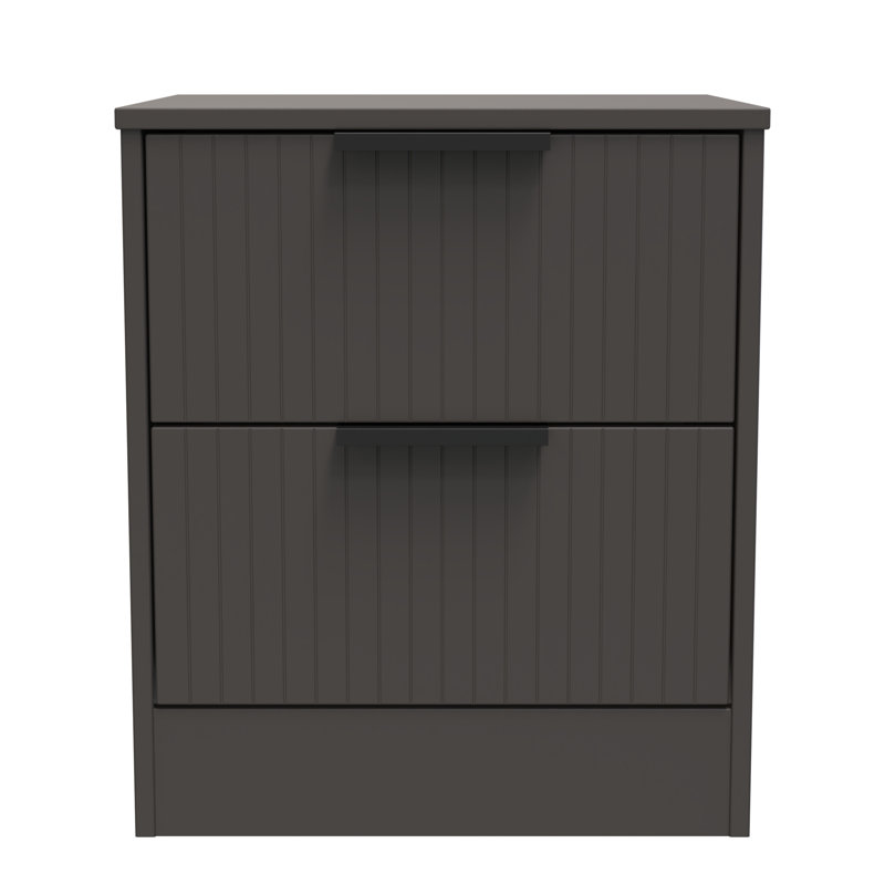 Las Vegas 45cm W Manufactured Wood Bedside Table, Graphite Black
