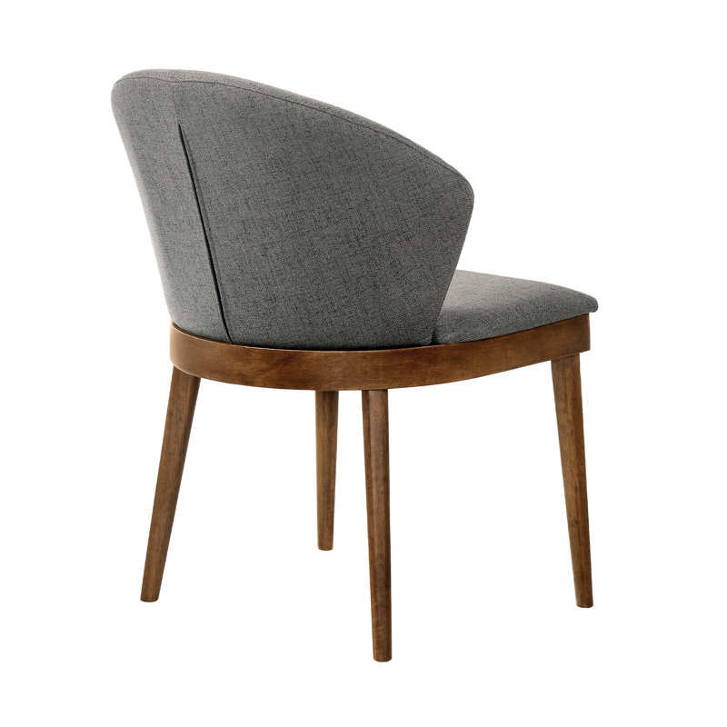 Bartu 19'' H Upholstered Side Chair, Gray, Walnut