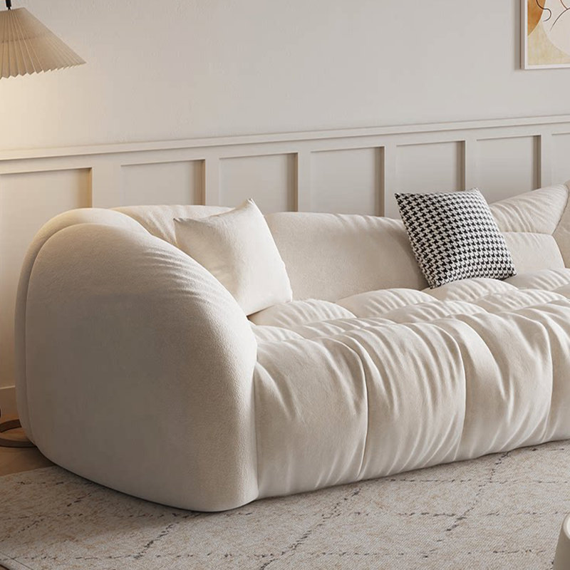 Coussin modulaire beige en polyester, Beige, 28.35" H x 86.61" W x 41.34" D
