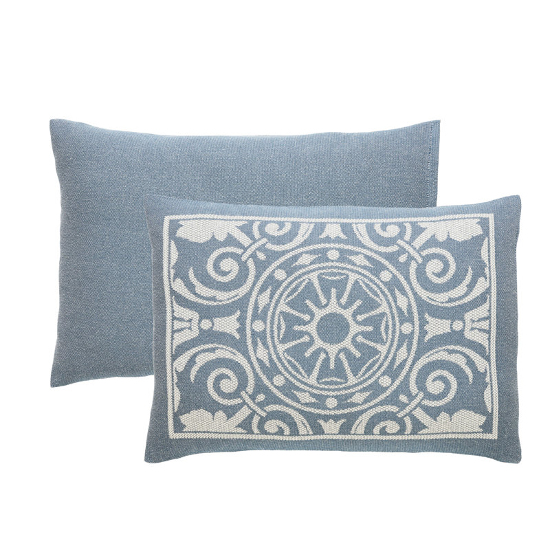 Rio Lightweight Cotton Blend Woven Jacquard Traditional Medallion Bedspread/Coverlet Set, Queen + 2 Shams, Cerulean Blue