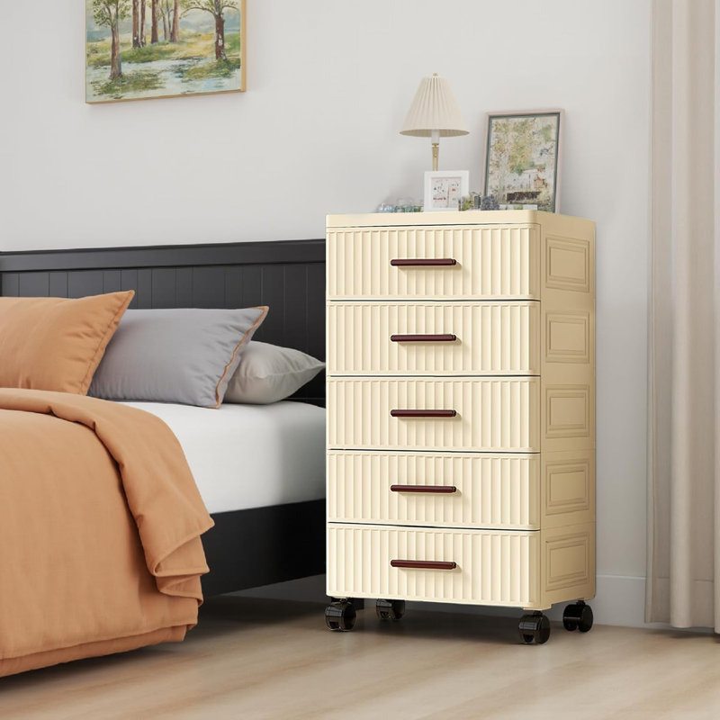 Organisateur de rangement en plastique pour tiroir, commode 5 tiroirs