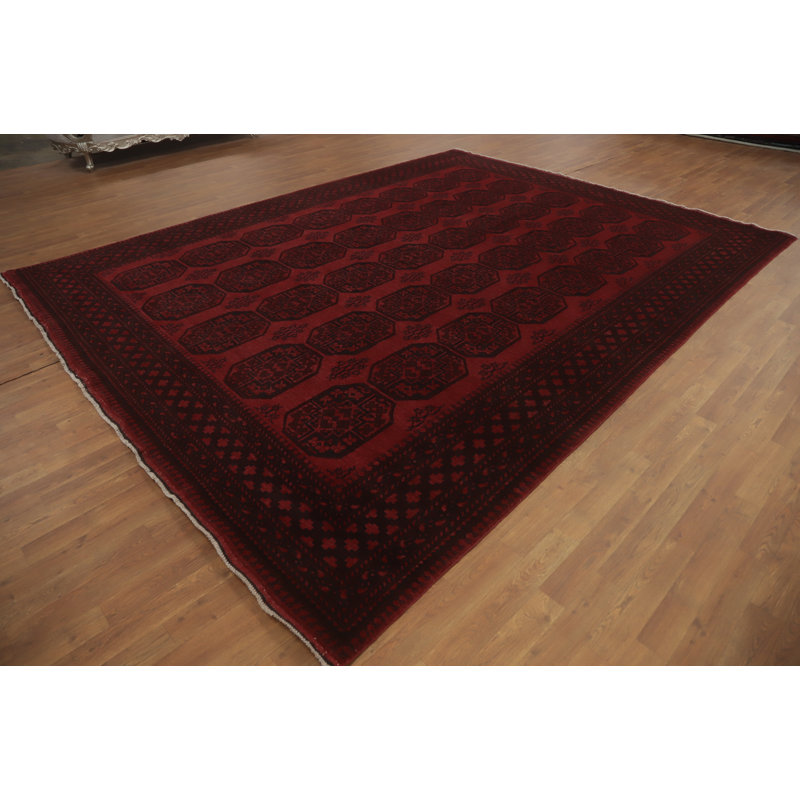 Tapis à motif géométrique oriental afghan 10 x 13