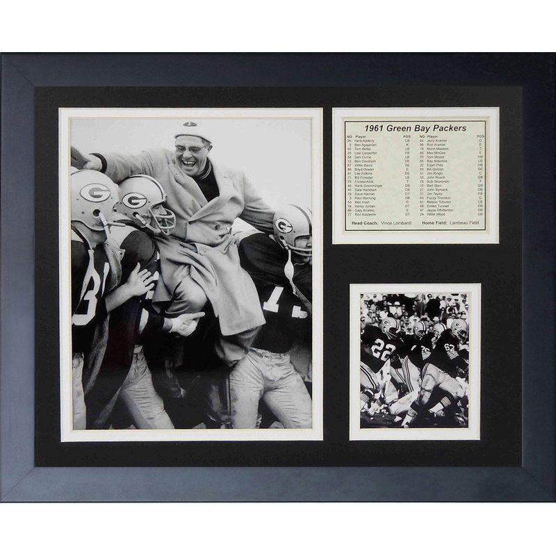 Souvenirs encadrée green bay packers 1961 champs encadrés