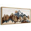 «Western Wood Effect Landscape Geometric Mountain Landscape», incrustation en bois sur toile-98041964-111375393