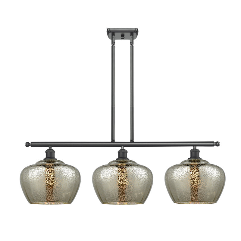 Montenegro 3 - Light Kitchen Island Pendant, No Bulb Included, Mercury, Brushed Brass