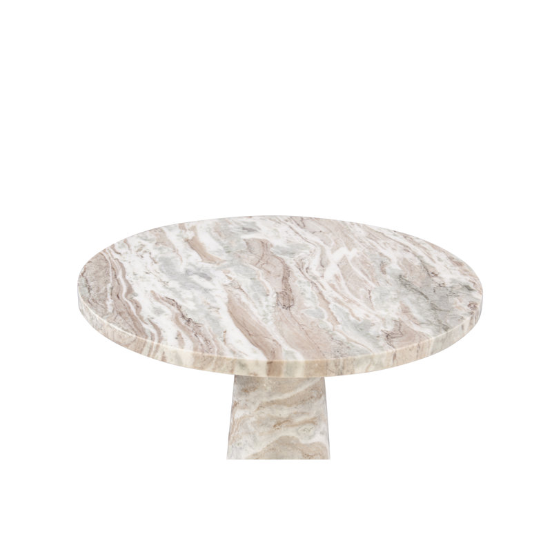 Table de salle à manger ronde en marbre brun 30 po Rollene