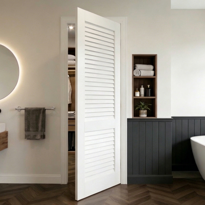 Porte intérieure en panneau de fibres à densité moyenne Prehung, 18 po x 80 po, Droite