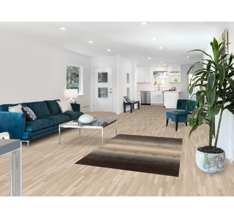Tapis rayé brun Gabbeh 4 x 6