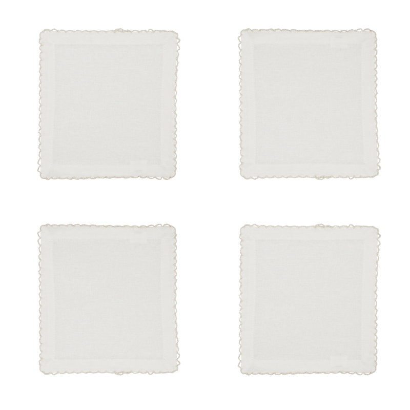 Vessie Cotton Square Napkin, 18" x 18", Silver